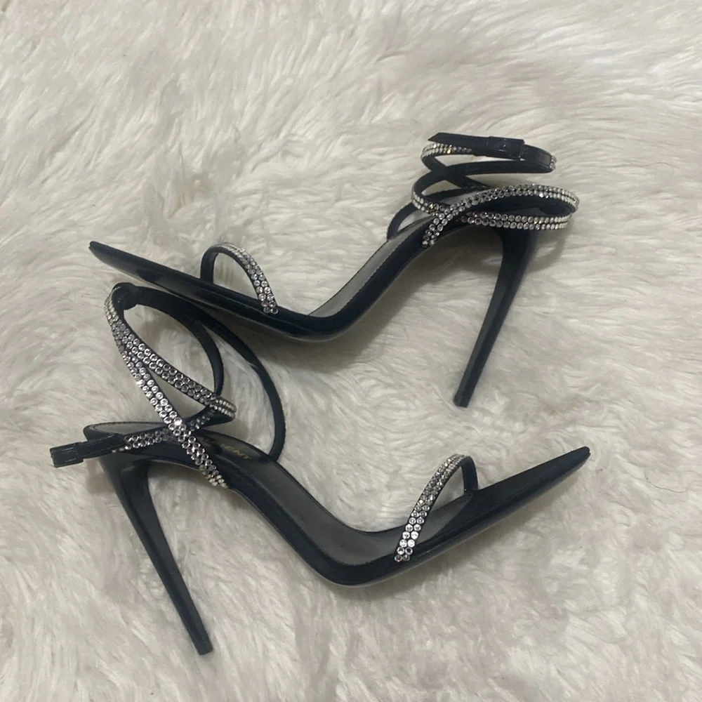 GEORGIA SANDALS IN CREPE SATIN WITH RHINESTONES size 37EU